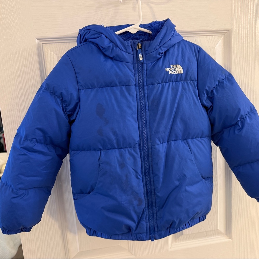 The North Face 550 Down Blue Puffer Toddler 5T Jacket - STAIN